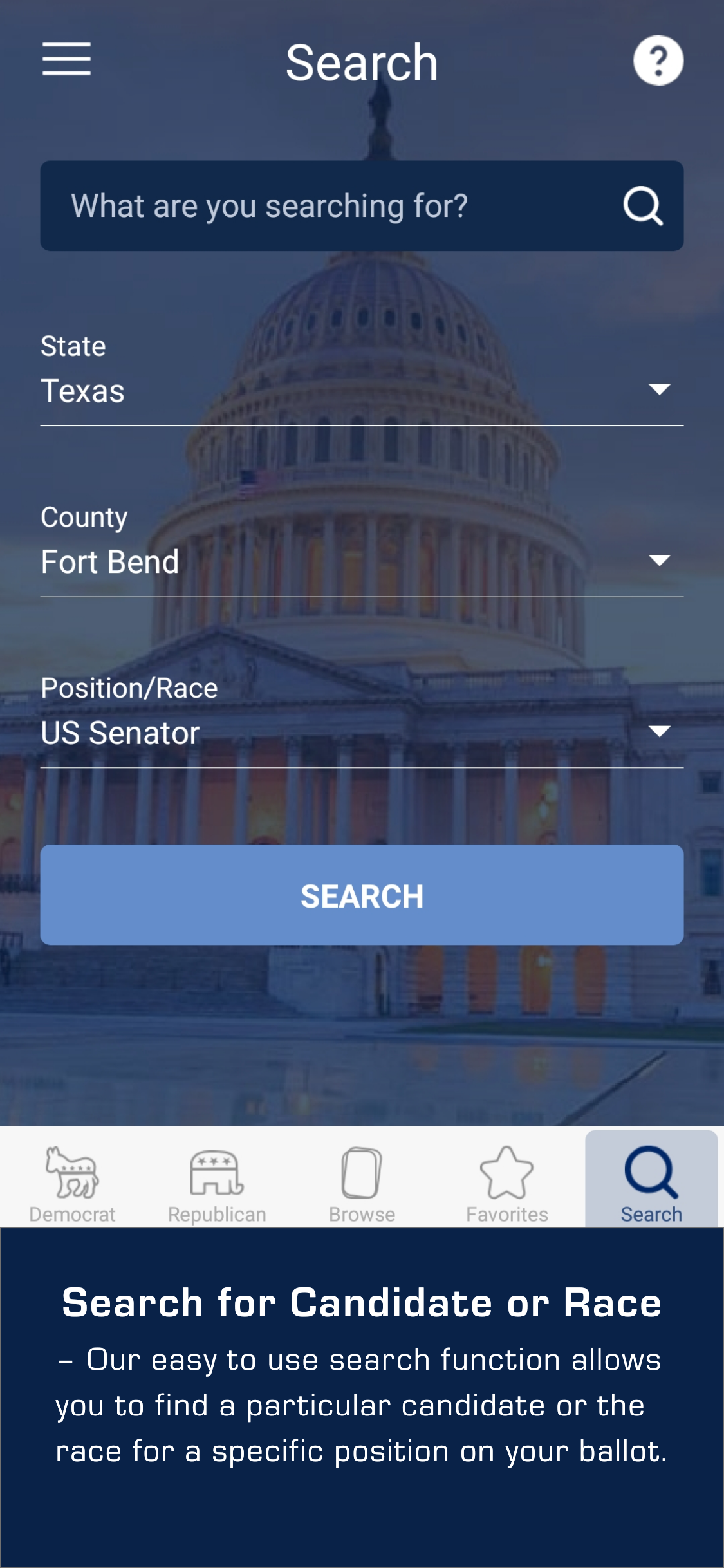 Votcen search by state, county and race